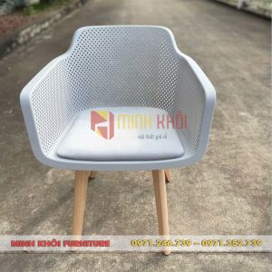 Ghế nhựa chân gỗ cao cấp MK-0092 – Đẹp, bền, giá tốt