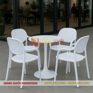 Ghế nhựa đúc cafe ngoài trời MK-0085 đẹp, bền, giá tốt