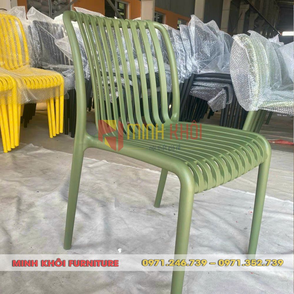 Ghế nhựa đúc ngoài trời MK-0093 3 Ghế Nhựa Đúc Ngoài Trời MK-0093 - Ghế Cafe Sân Vườn Đẹp