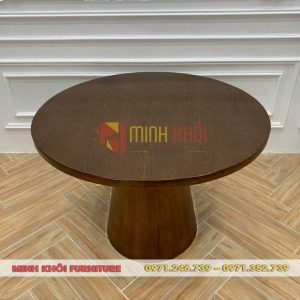 Bộ bàn ăn tròn 4 ghế CH301 gỗ ash tựa mây hiện đại cao cấp
