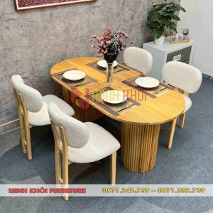 Bộ bàn ghế ăn Amazon phong cách mộc mạc, hiện đại 5 Bộ bàn ghế ăn Amazon gỗ ash phong cách Rustic sang trọng