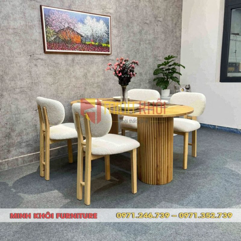 Bộ bàn ghế ăn Amazon phong cách mộc mạc, hiện đại 16 Bộ bàn ghế ăn Amazon gỗ ash phong cách Rustic sang trọng