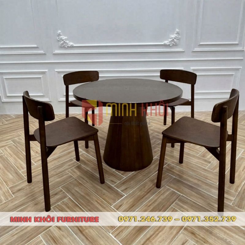 Bộ bàn ghế ăn gia đình gỗ ash – Sang trọng, bền đẹp