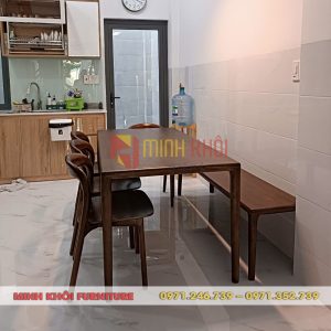 Bộ bàn ghế ăn Neva không tay gỗ ash đẹp, bền chắc, dễ decor
