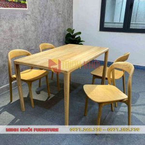 Bộ bàn ghế ăn Neva không tay gỗ ash đẹp, bền chắc, dễ decor