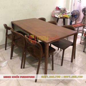 Bộ bàn ghế ăn Neva không tay gỗ ash đẹp, bền chắc, dễ decor