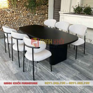 Bộ bàn ghế ăn Oleandro khung sắt 7 Bộ bàn ghế ăn Oleandro khung sắt phong cách hiện đại cực đẹp