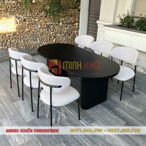Bộ bàn ghế ăn Oleandro khung sắt phong cách hiện đại cực đẹp