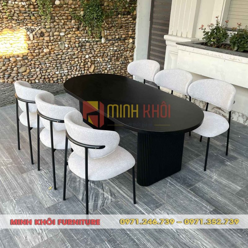 Bộ bàn ghế ăn Oleandro khung sắt 16 Bộ bàn ghế ăn Oleandro khung sắt phong cách hiện đại cực đẹp