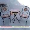 Bộ bàn ghế cafe sắt Mosaic ngoài trời 18 Bộ bàn ghế cafe sắt Mosaic ngoài trời giá rẻ, bền đẹp