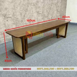 Bộ bàn ghế gỗ nhà hàng CH301 đan mây tự nhiên cao cấp