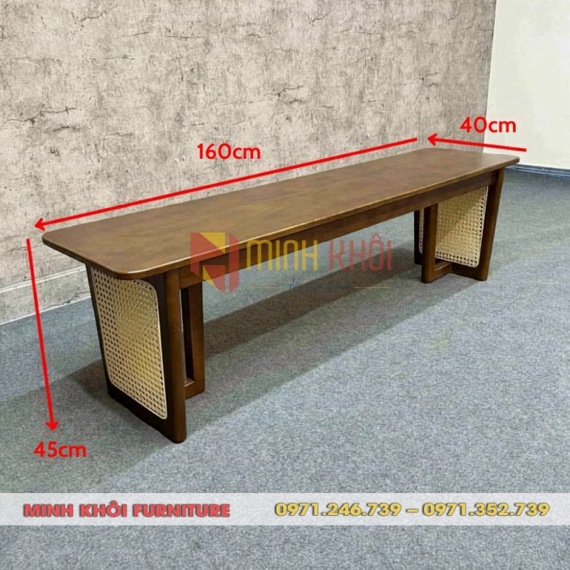 Bộ bàn ghế gỗ nhà hàng CH301 đan mây tự nhiên cao cấp