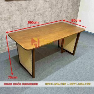 Bộ bàn ghế gỗ nhà hàng CH301 đan mây tự nhiên cao cấp