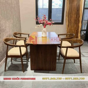 Bộ bàn ghế gỗ nhà hàng Kennedy MK-0103 đẹp, sang trọng