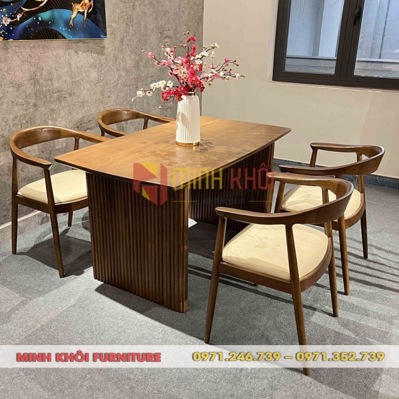 Bộ bàn ghế gỗ nhà hàng Kennedy MK-0103 đẹp, sang trọng