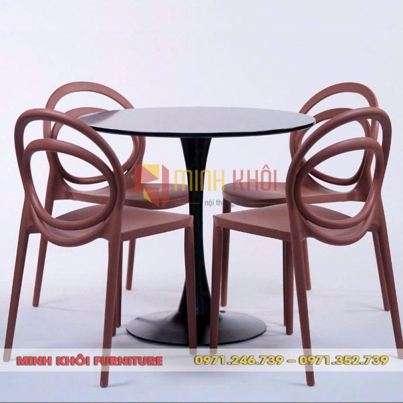 Bộ bàn ghế nhựa Circus cao cấp – Giải pháp decor quán cafe ấn tượng