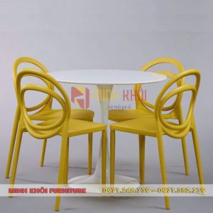 Bộ bàn ghế nhựa Circus cao cấp – Giải pháp decor quán cafe ấn tượng