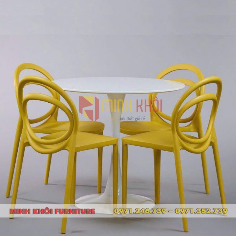 Bộ bàn ghế nhựa Circus cao cấp – Giải pháp decor quán cafe ấn tượng
