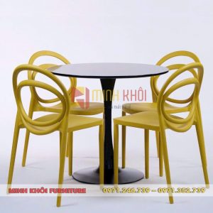 Bộ bàn ghế nhựa Circus cao cấp – Giải pháp decor quán cafe ấn tượng