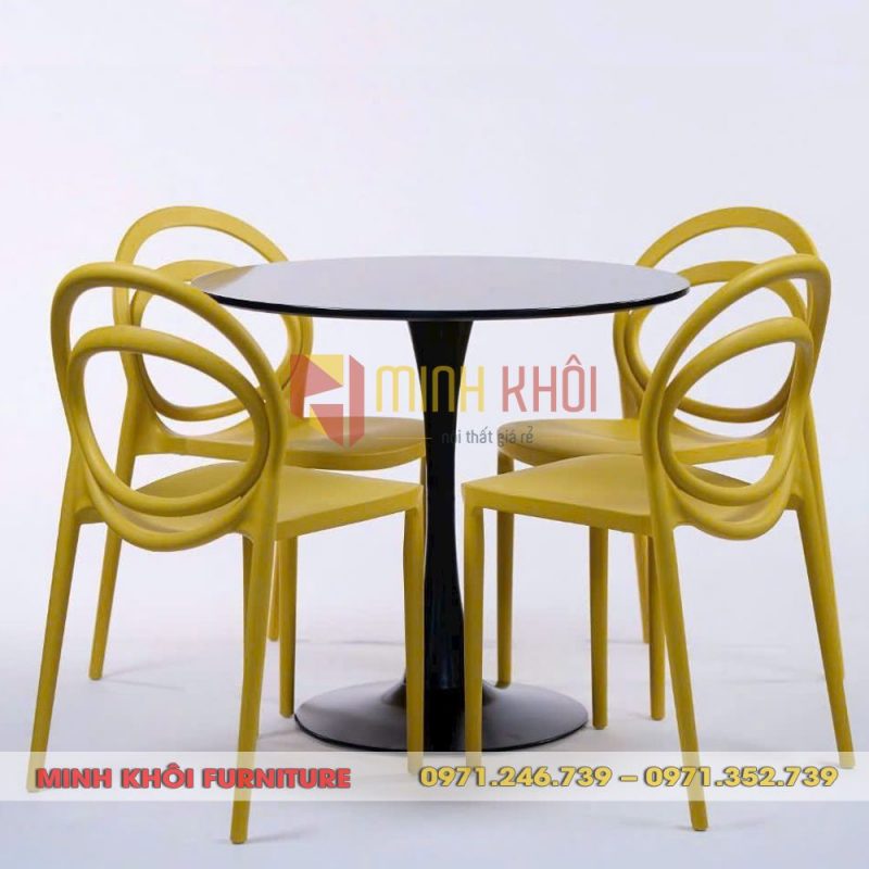 Bộ bàn ghế nhựa Circus cao cấp – Giải pháp decor quán cafe ấn tượng
