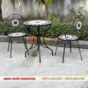 Bộ bàn ghế sắt hoa văn ngoài trời 15 Bộ bàn ghế sắt hoa văn ngoài trời đẹp, bền, giá tốt TPHCM
