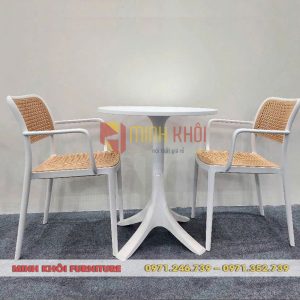 Ghế nhựa cafe giả mây MK-0099 – Mẫu ghế đẹp, bền, giá tốt