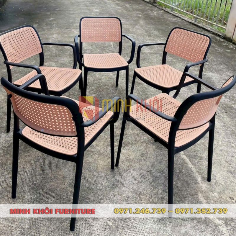 Ghế nhựa cafe giả mây MK-0099 – Mẫu ghế đẹp, bền, giá tốt