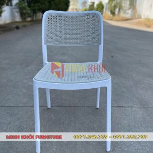 Ghế nhựa cafe giả mây MK-0099 – Mẫu ghế đẹp, bền, giá tốt