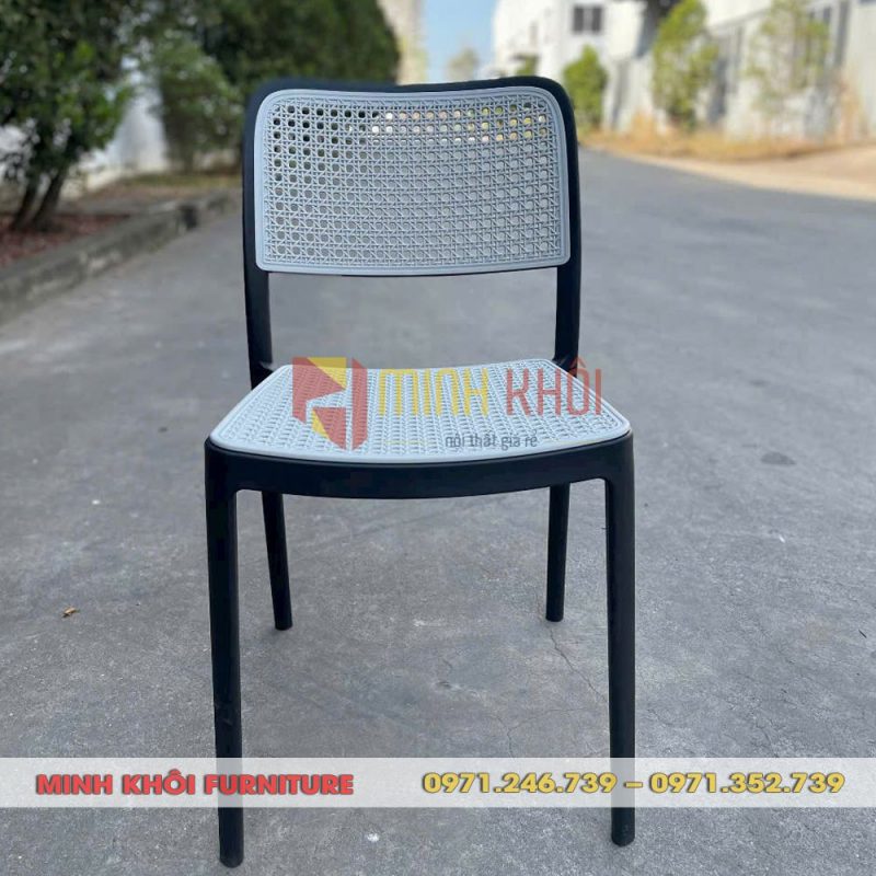 Ghế nhựa cafe giả mây MK-0099 – Mẫu ghế đẹp, bền, giá tốt