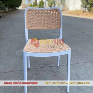 Ghế nhựa cafe giả mây MK-0099 – Mẫu ghế đẹp, bền, giá tốt