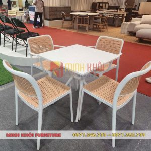 Ghế nhựa cafe giả mây MK-0099 – Mẫu ghế đẹp, bền, giá tốt