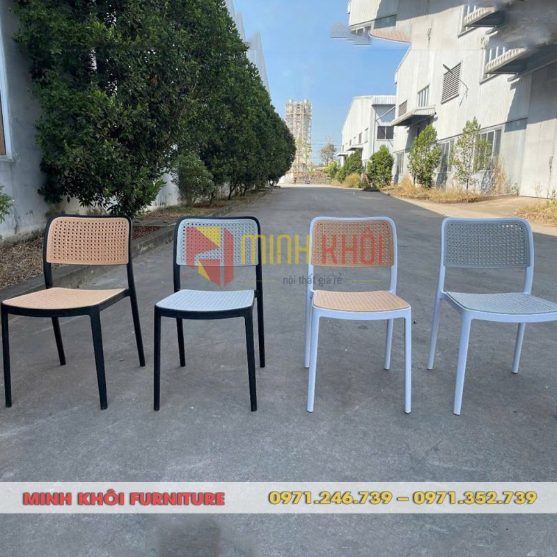 Ghế nhựa cafe giả mây MK-0099 – Mẫu ghế đẹp, bền, giá tốt