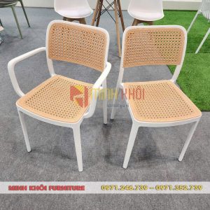 Ghế nhựa cafe giả mây MK-0099 – Mẫu ghế đẹp, bền, giá tốt