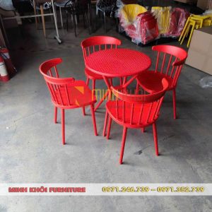 Ghế nhựa đúc song tiện 11 Ghế nhựa đúc song tiện – Mẫu ghế cafe đẹp, gọn, giá tốt
