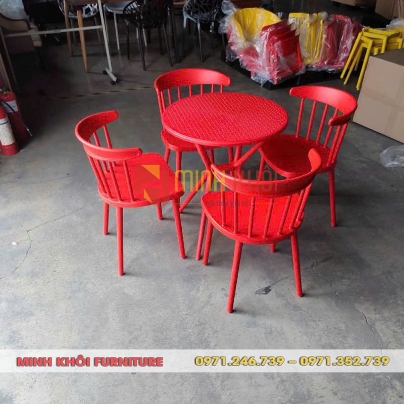 Ghế nhựa đúc song tiện 21 Ghế nhựa đúc song tiện – Mẫu ghế cafe đẹp, gọn, giá tốt