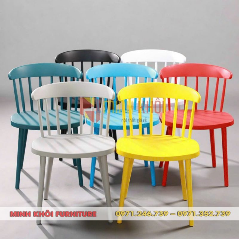 Ghế nhựa đúc song tiện 18 Ghế nhựa đúc song tiện – Mẫu ghế cafe đẹp, gọn, giá tốt