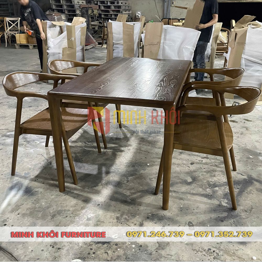Bộ bàn ghế gỗ nhà hàng Neva gỗ ash đẹp, sang trọng 3 Bộ bàn ghế gỗ nhà hàng Neva gỗ ash đẹp, sang trọng