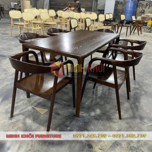 Bộ bàn ghế gỗ nhà hàng Neva gỗ ash đẹp, sang trọng 5 Bộ bàn ghế gỗ nhà hàng Neva gỗ ash đẹp, sang trọng