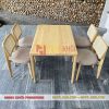 Bộ bàn ghế quán ăn CH301 gỗ Ash lưng mây đẹp, hiện đại